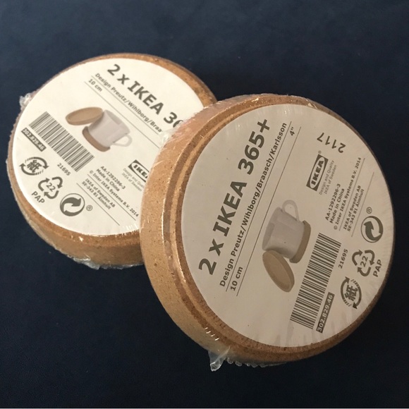 (4x) IKEA 365+ Cork Coaster 3 1/2" diameter Coffee Mug Cup Tea -4 Total Coasters - Picture 2 of 7